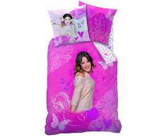 CTI Parure Housse de Couette 140x200 + Taie doreiller 63x63 Violetta Tango, 100% Coton, Rose