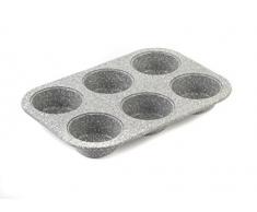 Salter Pèse Personne bw02777g marbre Collection Gris 24 cm Poêle à Four Rond, 6 Cup Baking Pan