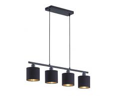 Reality Leuchten R30334079 Lampe Suspendue, Métal, Noir/Or
