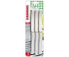 Kaimano KDN041406W Set de 6 Couteau de Table, Acier Inoxydable, Blanc, 28 x 10 x 2 cm