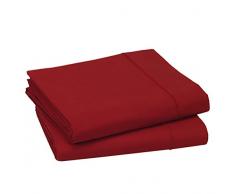 Blanc des Vosges Uni Percale Housse de couette Coton Rubis 240 x 220 cm