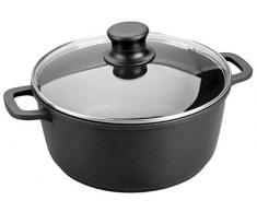 LACOR faitout Rond Induction en Fonte daluminium avec Couvercle en Verre - Ã Ë 30 cm Fonte Forte