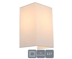 HARPER LIVING 1 x E27/ES Applique murale avec interrupteur, abat-jour rectangulaire en tissu ivoire, convient pour mise à niveau LED, idéal pour chambre à coucher, salon, couloir, hôtel, hôtel