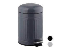 Relaxdays 10025615_111 Poubelle à pédale 3 L, Acier Inoxydable, Gris, 26 x 17 x 22,5 cm