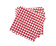 Soleil docre Lot de 3 Serviettes 100% Coton Vichy Rouge, 45 x 45 cm