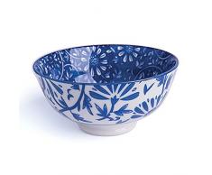 Excelsa Bol Oriental en Porcelaine 12 cm Fiori Blu