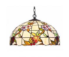 interfan Lampe suspension tiffany ajourée E27, Multicolore