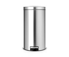 Brabantia 424229 Poubelle à pédale Silent avec seau intérieur en plastique, 2 x 20 L - Argent