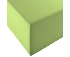 Fleuresse Comfort XL Drap Housse en Jersey pour Matelas boxspring et Matelas Ã Eau, Jersey, Vert, 100 x 200 cm