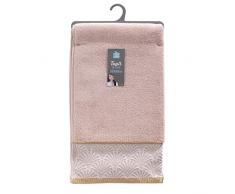 douceur dintérieur tapis de bain 50x85 cm eponge jacquard goldy rose/or