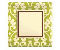 amscan International Lot de 8 Assiettes en Carton carrÃ©es Ã Motif Damas 17,7 cm