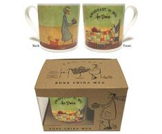 Sam Toft MGBC23804C (Breakfast in Bed for Doris) Bone China Mug, CÃ©ramique, Multicolore, 11oz/315ml