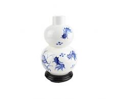 lachineuse Vase Bleu de Chine - Symbolisme Fortune - Peint Main