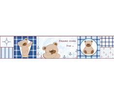 A.S. Création Frise murale autocollant Stick Ups bleu brun rouge 5,00 m x 0,10 m 898616