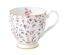 Royal Albert 0,3 Litre Fine Bone China thÃ© Rose Confetti Mug Vintage sur Pied Blanc