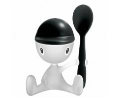 Alessi Asg23 B Cico Coquetier avec SaliÃ¨re et CuillÃ¨re en RÃ©sine Thermoplastique, Noir