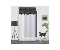 Soleil docre Oasis Voilage, Voile, Coton, Noir, 140 x 250 cm