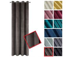 Eurofirany Rideau en Velours Bordeaux, Marron, 140 x 250 cm