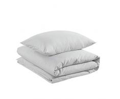 AmazonBasics Parure de lit 100Â % coton 135 x 200 cm / 50 x 80 cm, Gris tendre