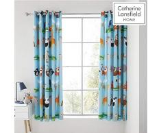Catherine Lansfield Rideaux Ã Åillets Motif Animal 168 x 183 cm Bleu