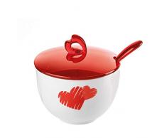 Guzzini, Sucrier Avec Cuillere Love, 12,6 x 12,6 x h9,8 cm
