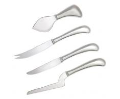 Sambonet 52550C91 Living Jeu de 4 Couteaux à Fromage en Acier Inoxydable 18 x 10 cm