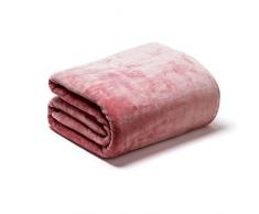 Sancarlos Oslo Plaid en Velours à Haute densité et Poil antidérapant 560 g, Chocolat CAMA 135, 220x240 cm Rose
