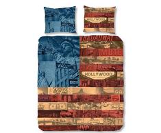 Good Morning 5034-P USA Highlights Parure de Couette, Coton, Multicolore, 220x240x1 cm