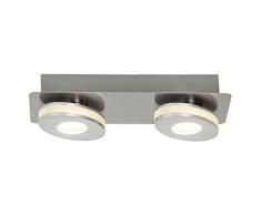 Brilliant g08529/21Â A +, plafonniers en aluminium, 4Â W, nickel/aluminium, 6,5Â x 26Â x 10Â cm