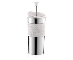 Bodum - 11067-913 - Mug Ã Piston en Inox - Double Paroi - Couvercle Ã Clapet - 0.35 L - Blanc CrÃ¨me
