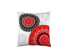 NATURALS 400 g Coussin Coton Rouge/Gris 50 x 50 cm 100