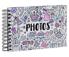 EXACOMPTA 15112E Album Spirale 50 Pages Interieur Noir 23x16 cm Couverture Ã Colorier Gribouille, Blanc, 23 cm x 16 cm