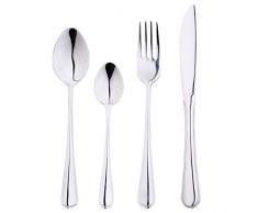 Bergner Couverts avec poignÃ©es avec Passepoil, Acier Inoxydable, Chrome, 27Â x 20Â x 5Â cm, Lot de 24