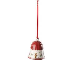 Villeroy & Boch Toys Delight Decoration Décoration de sapin Cloche, Porcelaine, Rouge/Blanc/Doré