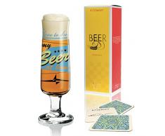 Merchando Beer Design Verre à bière en cristal avec 5 couvercles 300 ml