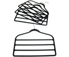 H & L Russel Cintre Ã pantalons Effet velours Noir Lot de 4