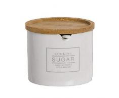 DCASA Sucrier Rouge Couvercle bambou Home Unisexe Adulte Porcelaine