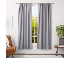 AmazonBasics Tringle à rideaux avec embouts ronds - 91 à 183 cm, diamètre 2,5 cm, Nickel (Lot de 2)