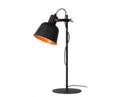 Lucide 45580/01/30 Lampe de Table, Acier, 60 W, Noir, Or Mat