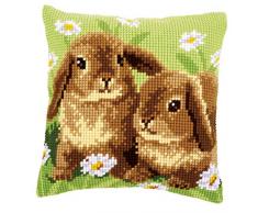 Vervaco Kit Coussin au Point de Croix Lapins