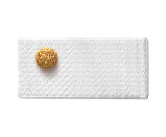 iDesign CHELSEA Tapis de Bain pour La Douche Ou La Baignoire, Petit Tapis de Douche Antidérapant en Caoutchouc, Blanc