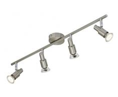 Briloner Leuchten 2907â042Â A +, couverture Spot, Lampe LED, lampe, Spot, Plafonnier, mÃ©tal, 3Â W, nickel mat, 67,5Â x 8Â x 12Â cm