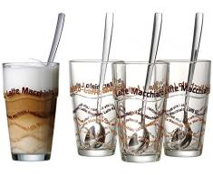 Ritzenhoff & Breker 124200 Lot de 4 verres à Latte Macchiato avec cuillères