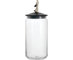 Alessi AMMI21 B LulàJar Conteneur Design pour Nourriture pour Chien avec Couvercle Décoré Verre et Résine Thermoplastique Noir