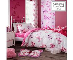 Catherine Lansfield Rideaux avec Motif Papillons Rose, Rose, 27 x 4 x 37.5 cm