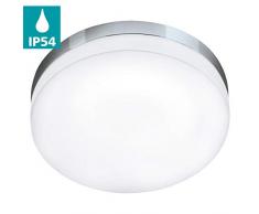 Eglo Plafonnier LED Lora, Acier Verre, chrom, Ã 32 cm