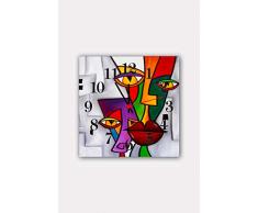 Bonamaison Horloge Murale en MDF, Multicolore, 30 x 30 cm