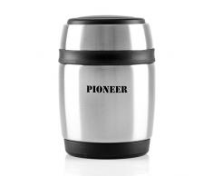 Pioneer Flasque boÃ®te isotherme avec culiÃ¨re Ã double paroi pour Soupe et/ou Nourriture en acier inoxydable 18/10 â 0,38L, argent, 8 heures chaud/ froid, antifuite