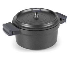 LACOR 25917 Faitout avec Couvercle Rond + Poignées Amovibles Aluminium Fondu Noir 16 cm