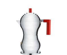 Alessi | Pulcina MDL02/3RFM - Cafetière Design puor Plaque à Induction en Fonte dAluminium et PA, 3 Tasses, Rouge